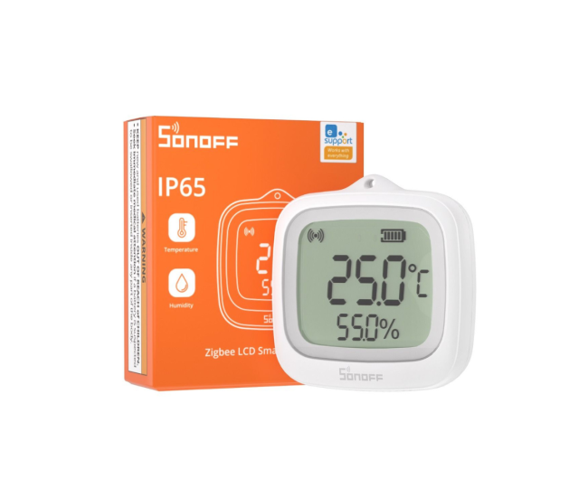 Senzor Temperatura si Umiditate SONOFF SNZB-02WD, Zigbee 3.0, IP65, cu Display LCD Senzor Temperatura si Umiditate SONOFF SNZB-02WD, Zigbee 3.0, IP65, cu Display LCD