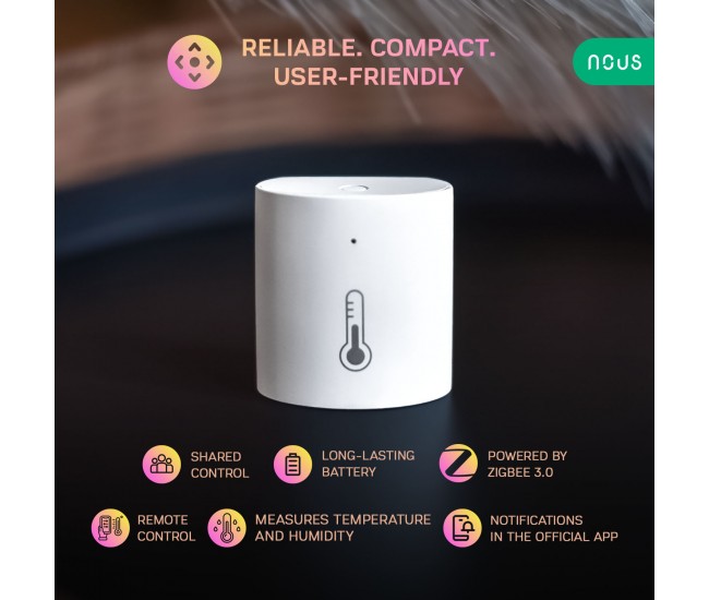 Senzor Smart de Temperatura si Umiditate NOUS E5, ZigBee Senzor Smart de Temperatura si Umiditate NOUS E5, ZigBee