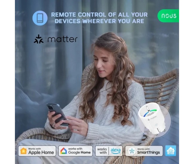 Set 4 prize Inteligente WiFi NOUS A8M, 16A - Matter Set 4 prize Inteligente WiFi NOUS A8M, 16A - Matter