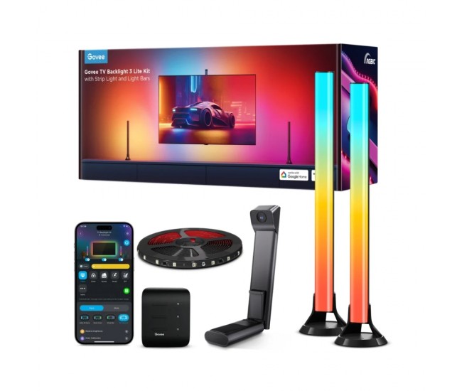 Set Banda si Lampi LED pentru TV Govee TV Backlight 3 Lite Kit, H605A, RGBICW, TV 55-65, Alexa, Google Assistant Set Banda si Lampi LED pentru TV Govee TV Backlight 3 Lite Kit, H605A, RGBICW, TV 55-65, Alexa, Google Assistant
