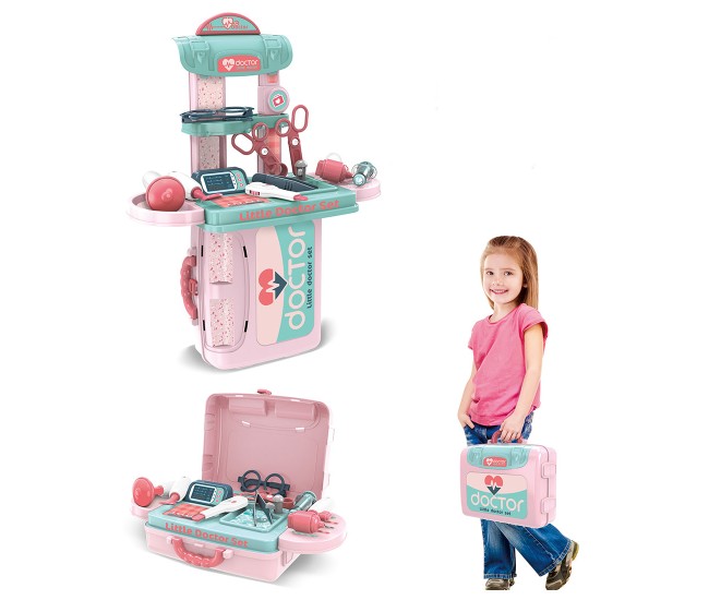 Set de joaca doctor Rovo 975, 3 in 1, trusa de doctor, 20 piese