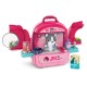 Set ghiozdan jucarie 3 in 1 Rovo 997-1, Spital Catel, Veterinar, 59 piese  - Roz
