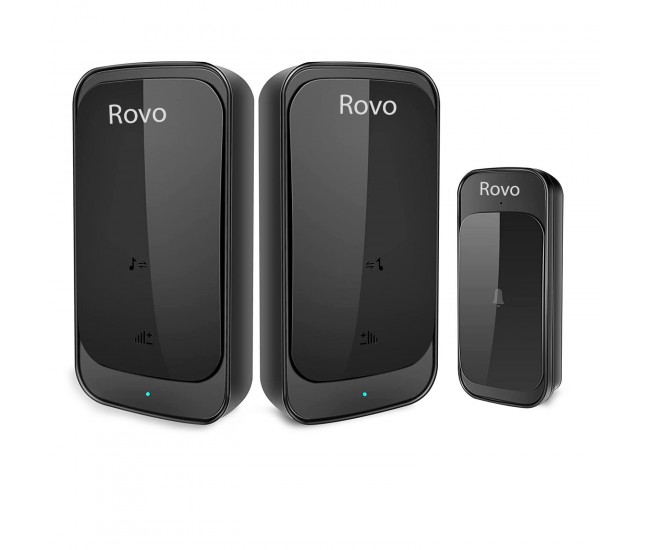 Sonerie Wifi Rovo C03, 2 Receptoare, IP44, 38 Melodii Sonerie Wifi Rovo C03, 2 Receptoare, IP44, 38 Melodii