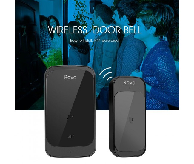 Sonerie Wifi Rovo C03, 2 Receptoare, IP44, 38 Melodii Sonerie Wifi Rovo C03, 2 Receptoare, IP44, 38 Melodii