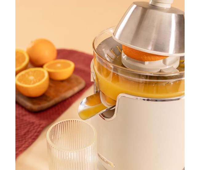 Storcator de citrice Cecotec RetroJuice 1000, 1000W, Inox, 2 conuri, anti picurare