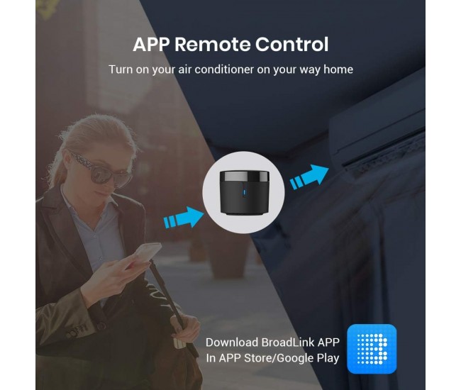Telecomanda universala inteligenta BroadLink RM4 Mini, control IR, Wireless, 4G, compatibil Android iOS, Alexa Google Assistant, pentru aer conditionat, televizor, sistem audio - Resigilat Telecomanda universala inteligenta BroadLink RM4 Mini, control IR, Wireless, 4G, compatibil Android iOS, Alexa Google Assistant, pentru aer conditionat, televizor, sistem audio - Resigilat