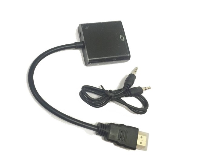 Cablu adaptor HDMI la VGA +3.5 mm JACK audio 20cm