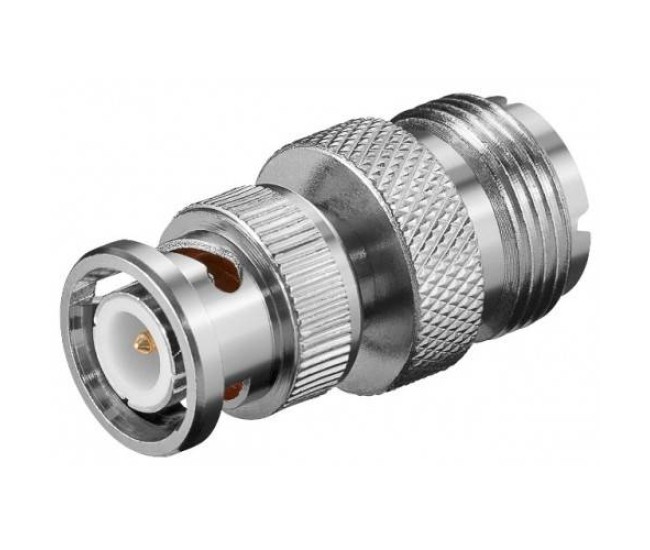 Adaptor BNC tata la UHF mama contacte aurite Goobay Adaptor BNC tata la UHF mama contacte aurite Goobay