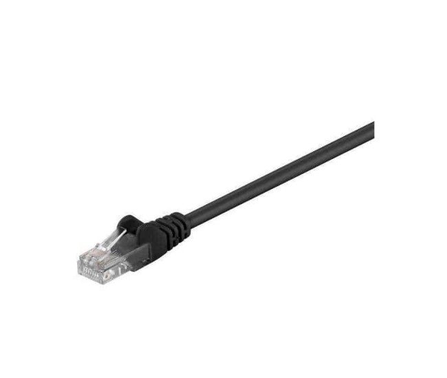 Cablu pach retea CAT5e UTP 2x RJ45 0.5m negru CCA neecranat Goobay
