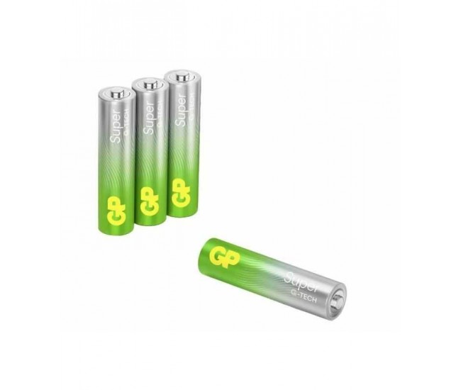 Set baterii alcaline Super GP R3 AAA 4buc GP24AETA21-2GSB4 Set baterii alcaline Super GP R3 AAA 4buc GP24AETA21-2GSB4