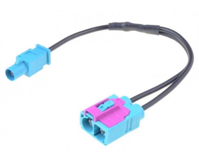 Cablu adaptor auto antena Fakra mufa tata - Fakra soclu mama dublu cu cablu PER.PIC. A9663-2 Cablu adaptor auto antena Fakra mufa tata - Fakra soclu mama dublu cu cablu PER.PIC. A9663-2
