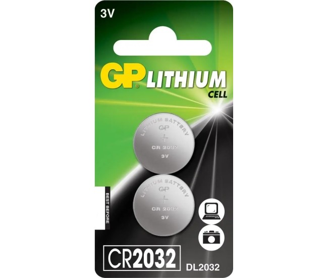 Set 2 baterii buton litiu 3V GP CR2032 2buc/blister GPCR2032-2CPU2