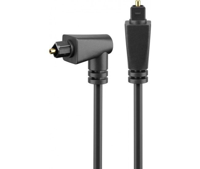 Cablu Toslink - Toslink mufa la 90 grade 2m ext 4mm Goobay Cablu Toslink - Toslink mufa la 90 grade 2m ext 4mm Goobay