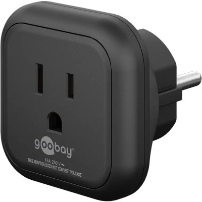 Adaptor de alimentare tip F CEE 7/4 - mama America Japonia tip B NEMA 5-15 3pini 15A Goobay 45350