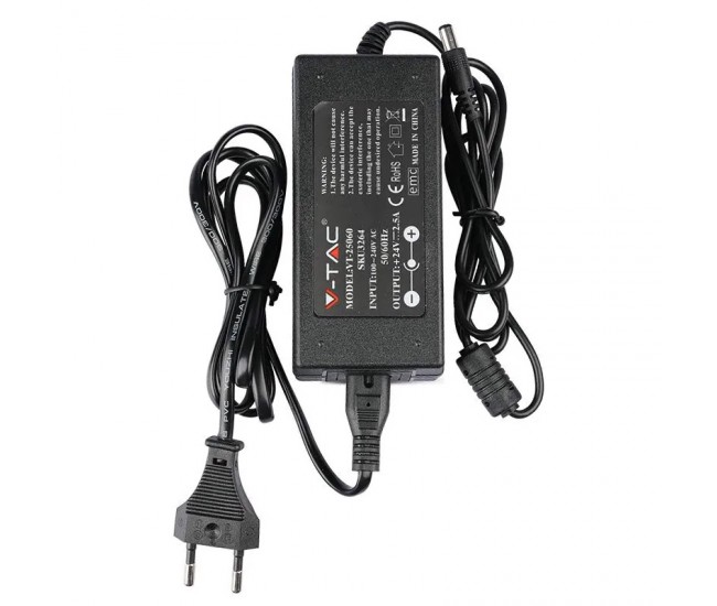 Sursa alimentare SMPS SLIM 24V 2.5A 60W V-TAC SKU-3264 Sursa alimentare SMPS SLIM 24V 2.5A 60W V-TAC SKU-3264