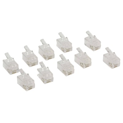 Conector RJ10 tata transparent tip pentru receptor telefon set 10buc VALUELINE