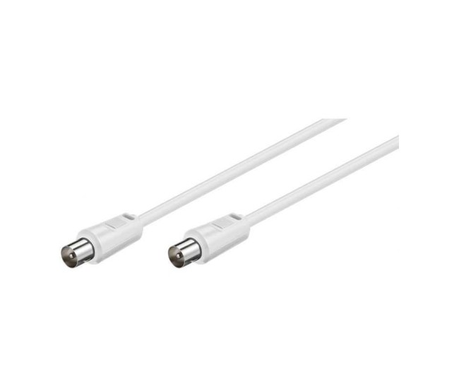 Cablu COAXIAL TV antena 1.5m tata-tata 75 ohm 70DB Dublu ecranat CCS alb 68145 Goobay Cablu COAXIAL TV antena 1.5m tata-tata 75 ohm 70DB Dublu ecranat CCS alb 68145 Goobay