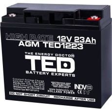Acumulator 12V 23A AGM VRLA High Rate 181x76x167mm F3 TED Battery Expert Holland Acumulator 12V 23A AGM VRLA High Rate 181x76x167mm F3 TED Battery Expert Holland