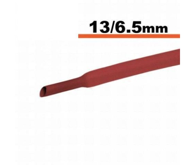 Tub termocontractibil rosu 13mm/ 6.5mm 0.5m Tub termocontractibil rosu 13mm/ 6.5mm 0.5m