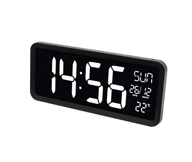 Ceas gigant de masa /perete cu LED cu termometru 37x16x3.9cm Home LTCJUMBO