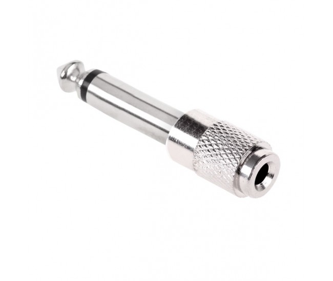 Adaptor Jack 6.3 mm mono la 3.5 mm mono metal Adaptor Jack 6.3 mm mono la 3.5 mm mono metal