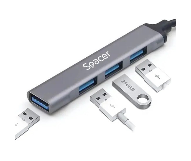 HUB extern SPACER SPHB-USB-4U-01 porturi USB USB3.0 x1 USB2.0 x3 HUB extern SPACER SPHB-USB-4U-01 porturi USB USB3.0 x1 USB2.0 x3