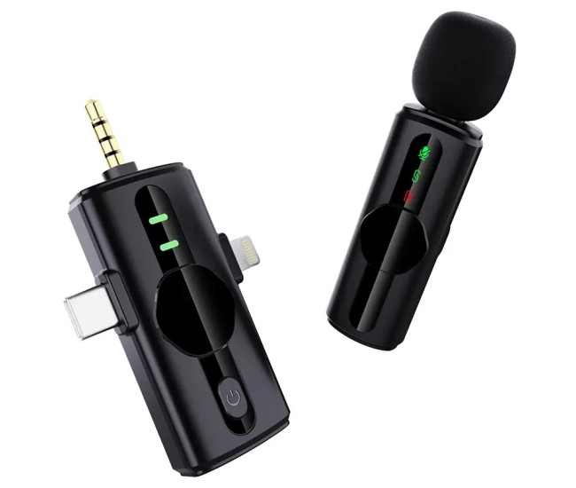 Microfon lavaliera wireless 3in1 3.5mm /USB-C /Ligtning Platinet PLMM11