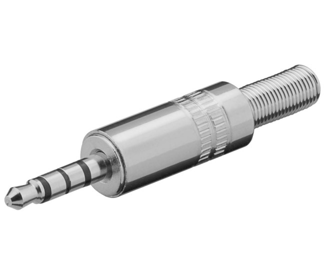 Mufa Jack 3.5 mm 4 pini 4 contacte tata din metal Goobay