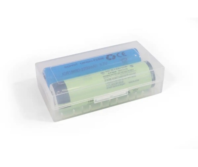 Suport carcasa pentru acumulatori 2x 18650 transparent Suport carcasa pentru acumulatori 2x 18650 transparent