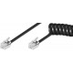 Cablu telefonic spiralat RJ10 4P4C 2m negru Cablu telefonic spiralat RJ10 4P4C 2m negru