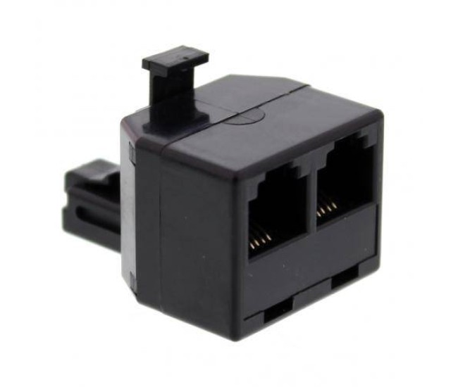 Adaptor 1x RJ11 6P4C tata - 2x RJ11 6P4C mama negru Well Adaptor 1x RJ11 6P4C tata - 2x RJ11 6P4C mama negru Well