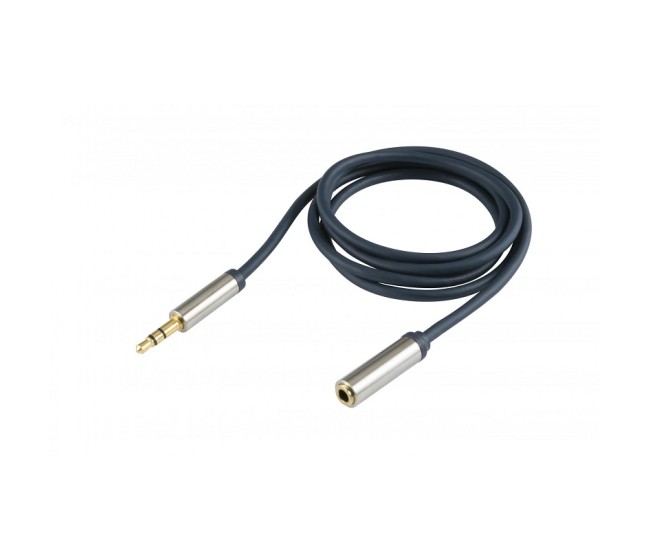 Cablu audio HiFi stereo prelungitor Jack 3.5 mm mama - 3.5 mm tata 2.5m dublu ecranat HOME