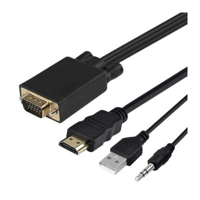 Cablu adaptor VGA+JACK 3.5 mm - HDMI tata-mama 1.5m ADAPVGA-HDMI 1.5