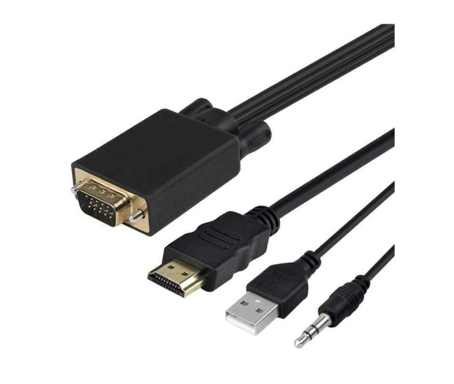Cablu adaptor VGA+JACK 3.5 mm - HDMI tata-mama 1.5m ADAPVGA-HDMI 1.5 Cablu adaptor VGA+JACK 3.5 mm - HDMI tata-mama 1.5m ADAPVGA-HDMI 1.5