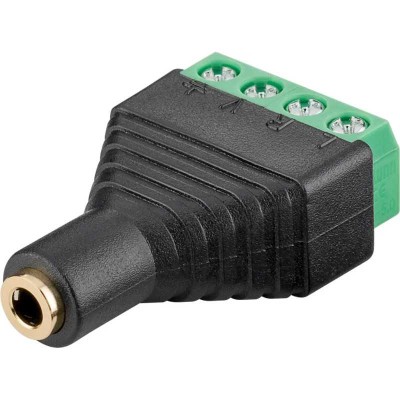 Adaptor bloc terminal cu 4 pini tip regleta cu surub la Jack 3.5 mm mama 4 pini stereo Goobay 59200