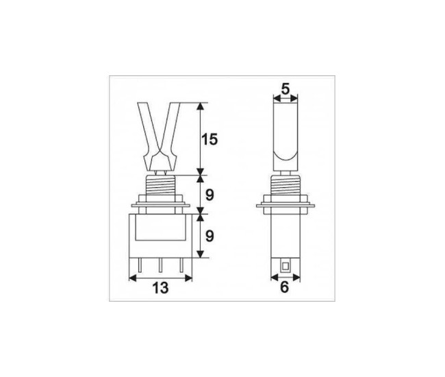Comutator cu brat 1 circuit 3A 250V ON-ON cu retinere Comutator cu brat 1 circuit 3A 250V ON-ON cu retinere