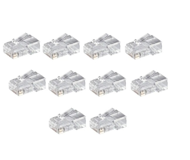Set 10 mufe internet RJ45 CAT5 8p8c cablu push rotund Goobay 58627-10 Set 10 mufe internet RJ45 CAT5 8p8c cablu push rotund Goobay 58627-10