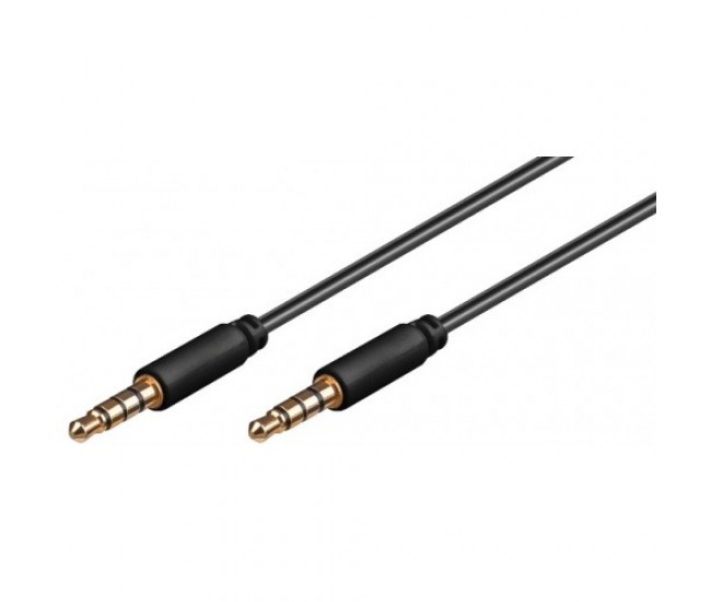 Cablu audio Jack 3.5 mm 4 pini 1m Goobay Cablu audio Jack 3.5 mm 4 pini 1m Goobay