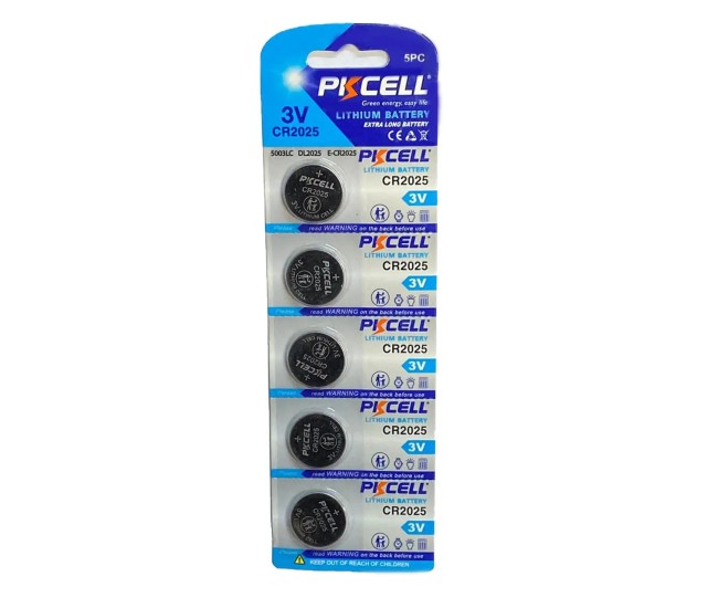 Set 5 baterii PKCELL CR2025 3V LITHIUM (621)