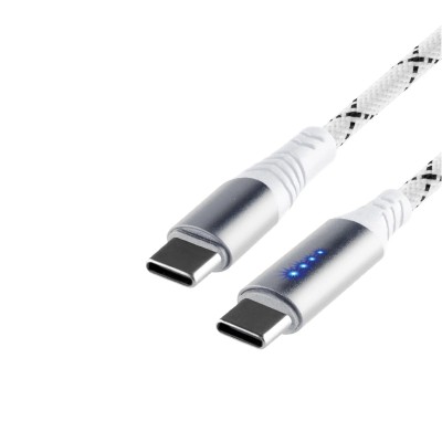 Cablu de incarcare USB-C - USB-C 2m 100W 5A QC /PD /PPS si contor de energie LED Home USBCC2M100L
