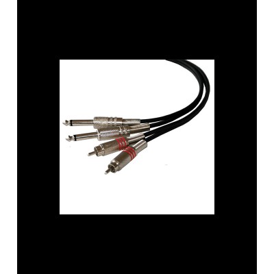 Cablu 2x RCA tata la 2x Jack 6.35 mm mono 3m ibiza Cablu 2x RCA tata la 2x Jack 6.35 mm mono 3m ibiza