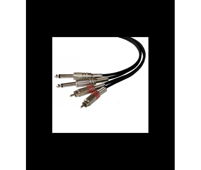 Cablu 2x RCA tata la 2x Jack 6.35 mm mono 3m ibiza Cablu 2x RCA tata la 2x Jack 6.35 mm mono 3m ibiza