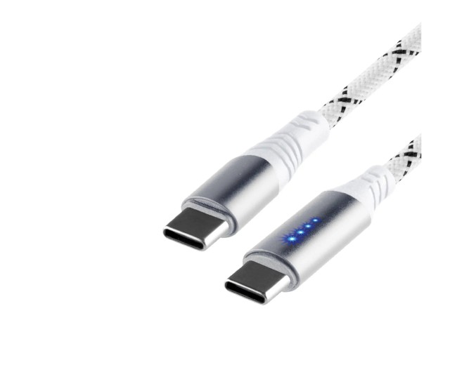 Cablu de incarcare USB-C - USB-C 1.2m 100W QC /PD /PPS si contor de energie LED Home USBCC100PM