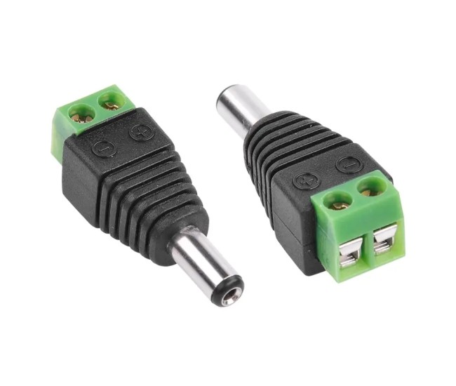 Set 10 mufe alimentare DC 2.1x5.5mm tata prindere cu surub regleta WTY0622-10 Set 10 mufe alimentare DC 2.1x5.5mm tata prindere cu surub regleta WTY0622-10