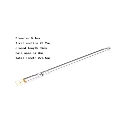 Antena telescopica 5 segmente 90-298mm + balama ANTENA-RADIO1