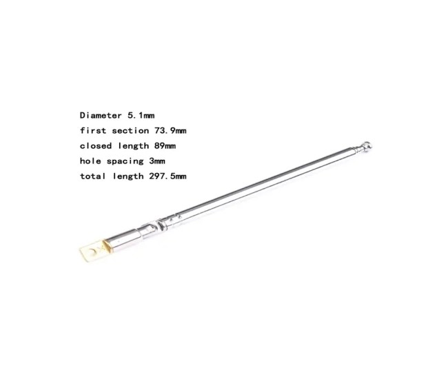 Antena telescopica 5 segmente 90-298mm + balama ANTENA-RADIO1