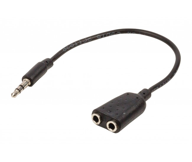 Splitter audio stereo 3.5 mm tata - 2x 3.5 mm mama 0.2m Valueline Splitter audio stereo 3.5 mm tata - 2x 3.5 mm mama 0.2m Valueline