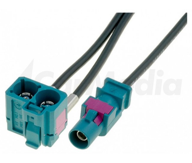 Cablu adaptor antena Fakra mufa tata - Fakra soclu mama dublu 0.25m Audi RNS-E 4CARMEDIA Cablu adaptor antena Fakra mufa tata - Fakra soclu mama dublu 0.25m Audi RNS-E 4CARMEDIA