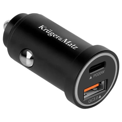 Incarcator auto Kruger&Matz KM0873 12-24V - USB-A /TYPE C QC3.0 PD 38W Incarcator auto Kruger&Matz KM0873 12-24V - USB-A /TYPE C QC3.0 PD 38W