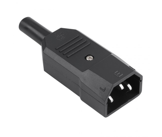 Mufa alimentare AC tata 3 pini C14 250VAC 10A pentru cablu pentru PC UPS Mufa alimentare AC tata 3 pini C14 250VAC 10A pentru cablu pentru PC UPS